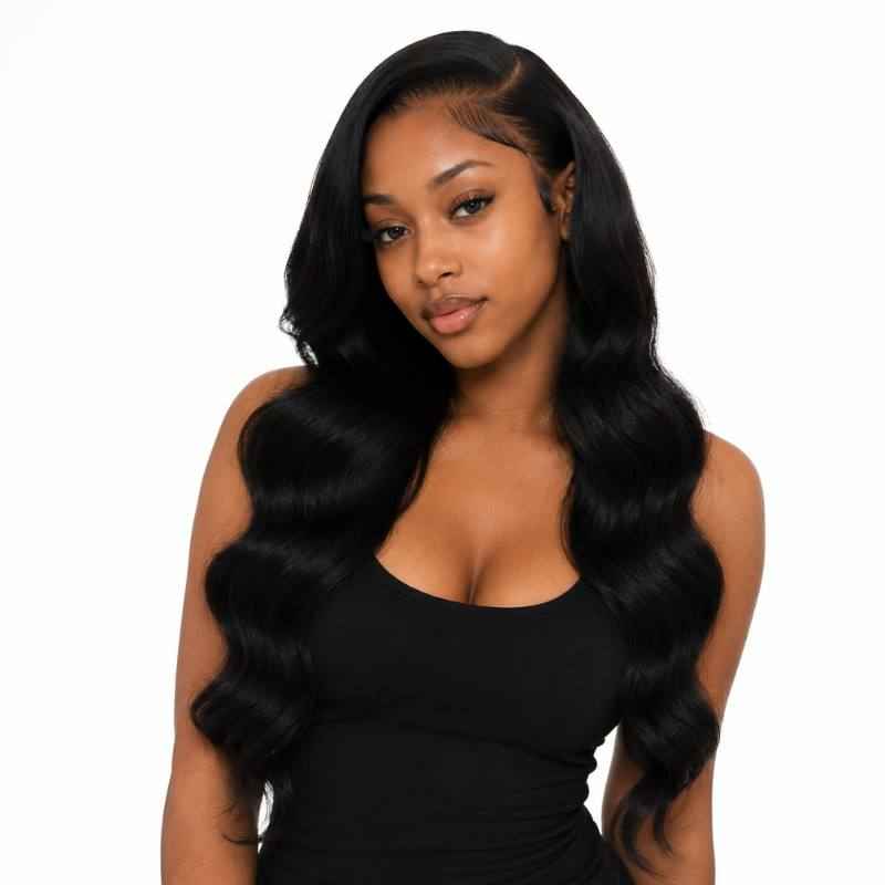 Jet Black Body Wave Human Hair Bundles