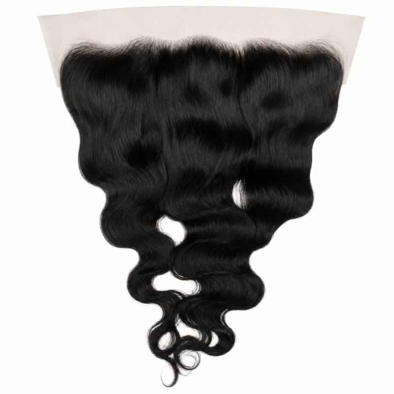 Experience Effortless Elegance with Our Jet Black Body Wave Frontal