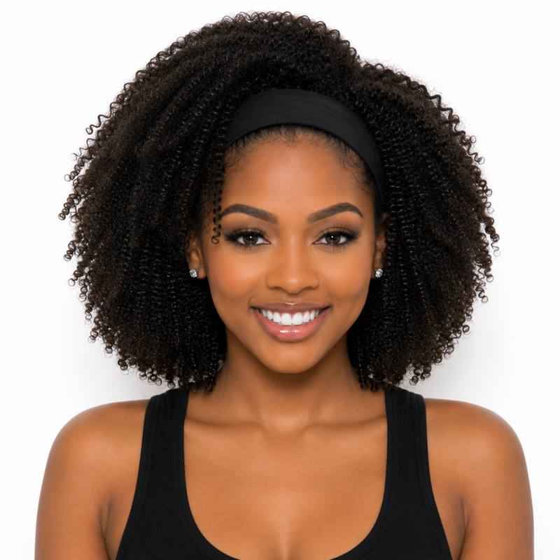 Afro Kinky Curly Headband Wig