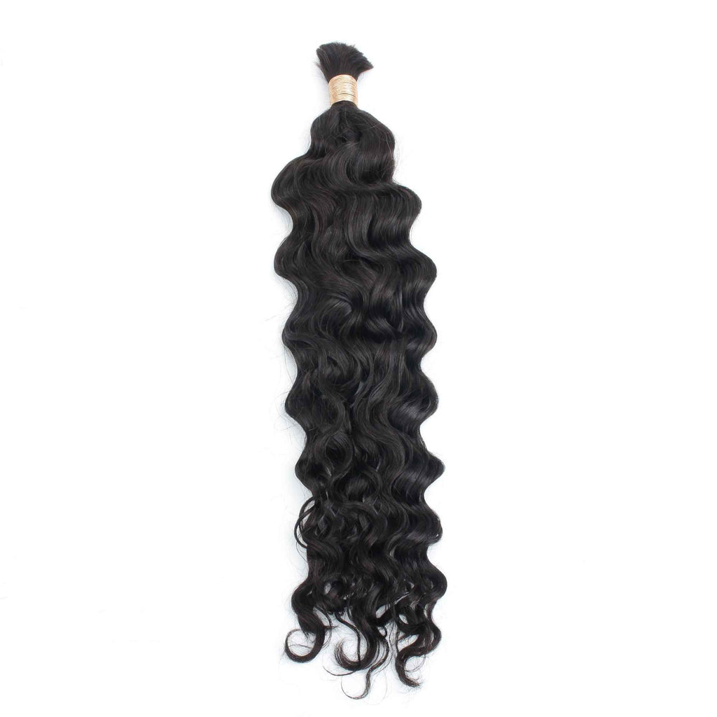Beach Wave Bulk Human Hair Extensions