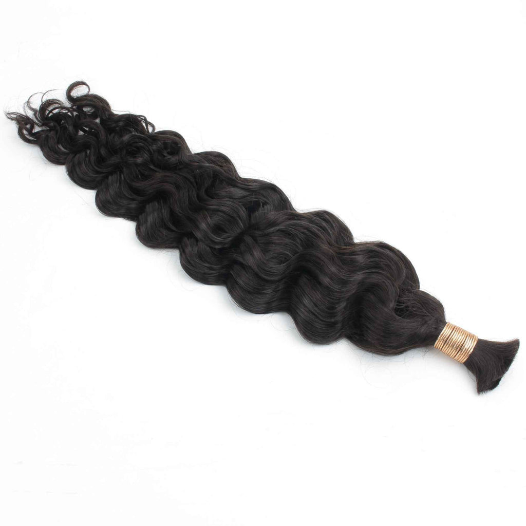 Beach Wave Bulk Human Hair Extensions
