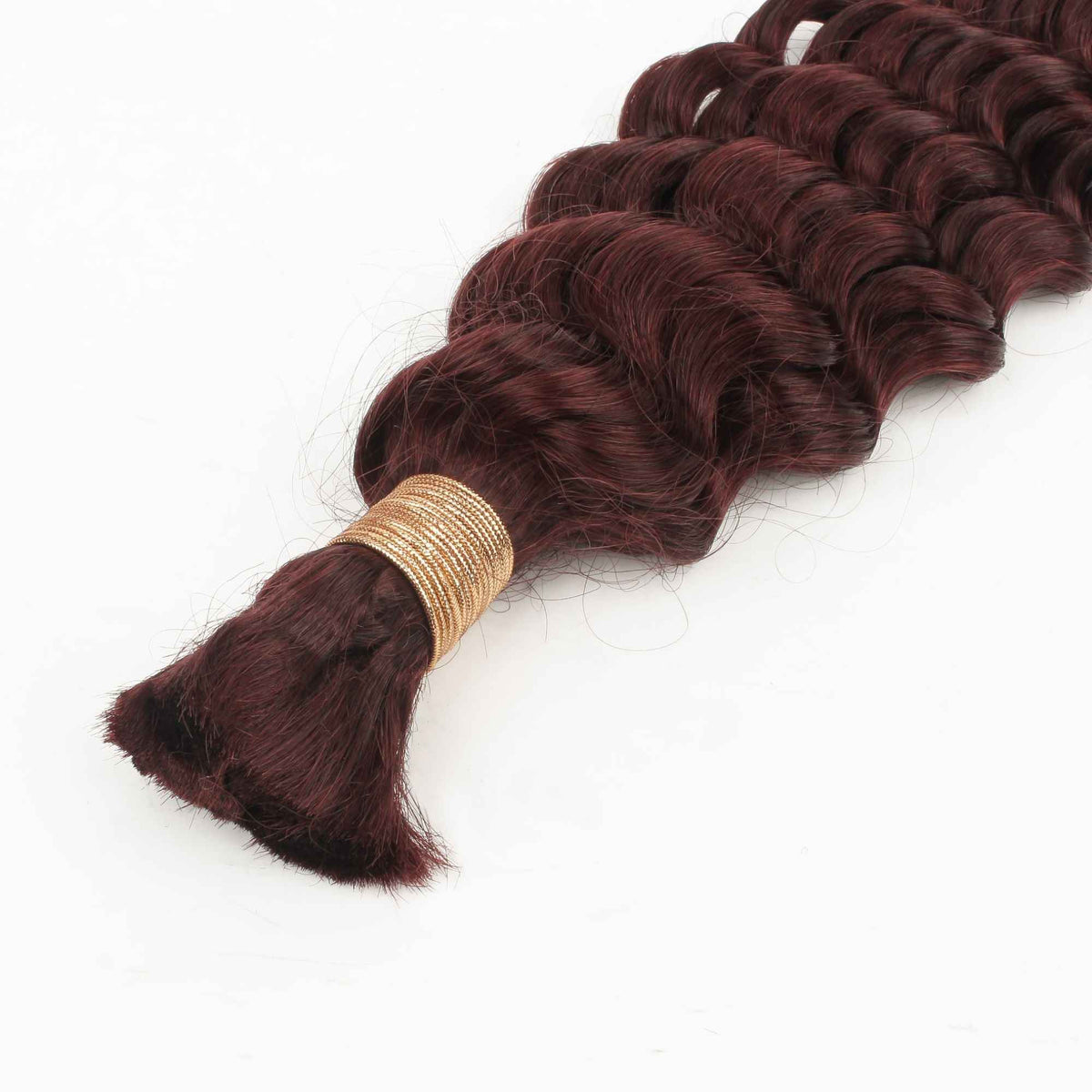 Burgundy Deep Wave Bulk Human Hair Extensions