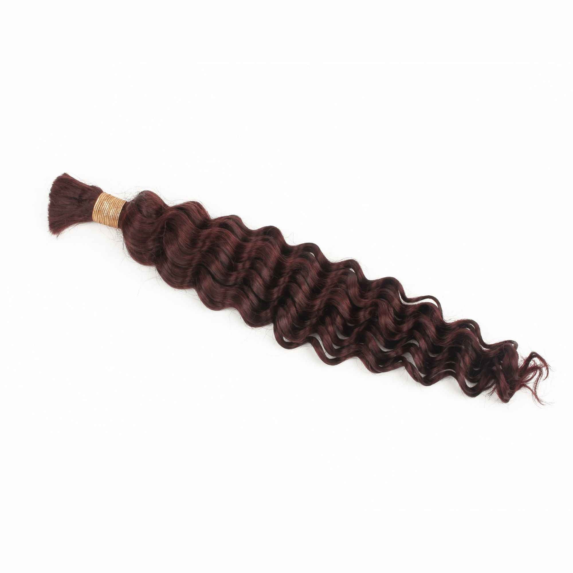 Burgundy Deep Wave Bulk Human Hair Extensions