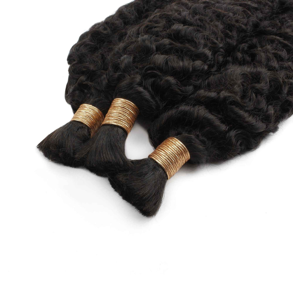 Burmese Curly Bulk Human Hair Extensions