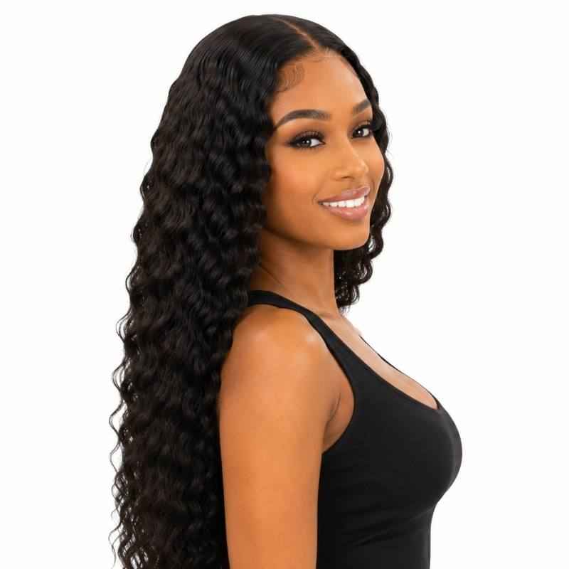 Experience Effortless Elegance with Our Glueless Deep Wave Lace Closure Wig
