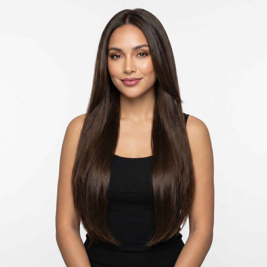 Dark Brown Invisible Clip-ins