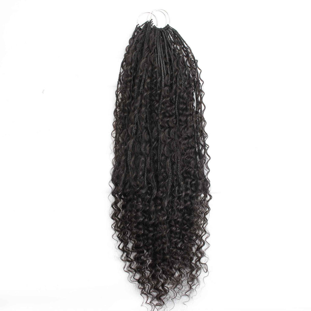 Deep Wave Boho Braids with Human Hair Blend