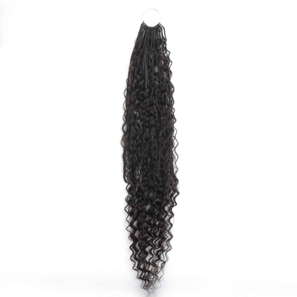 Deep Wave Boho Braids with Human Hair Blend