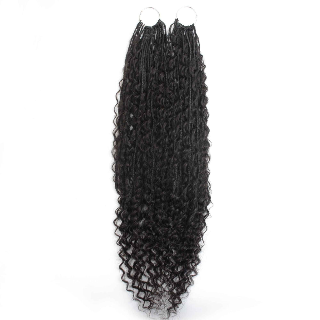 Deep Wave Boho Braids with Human Hair Blend