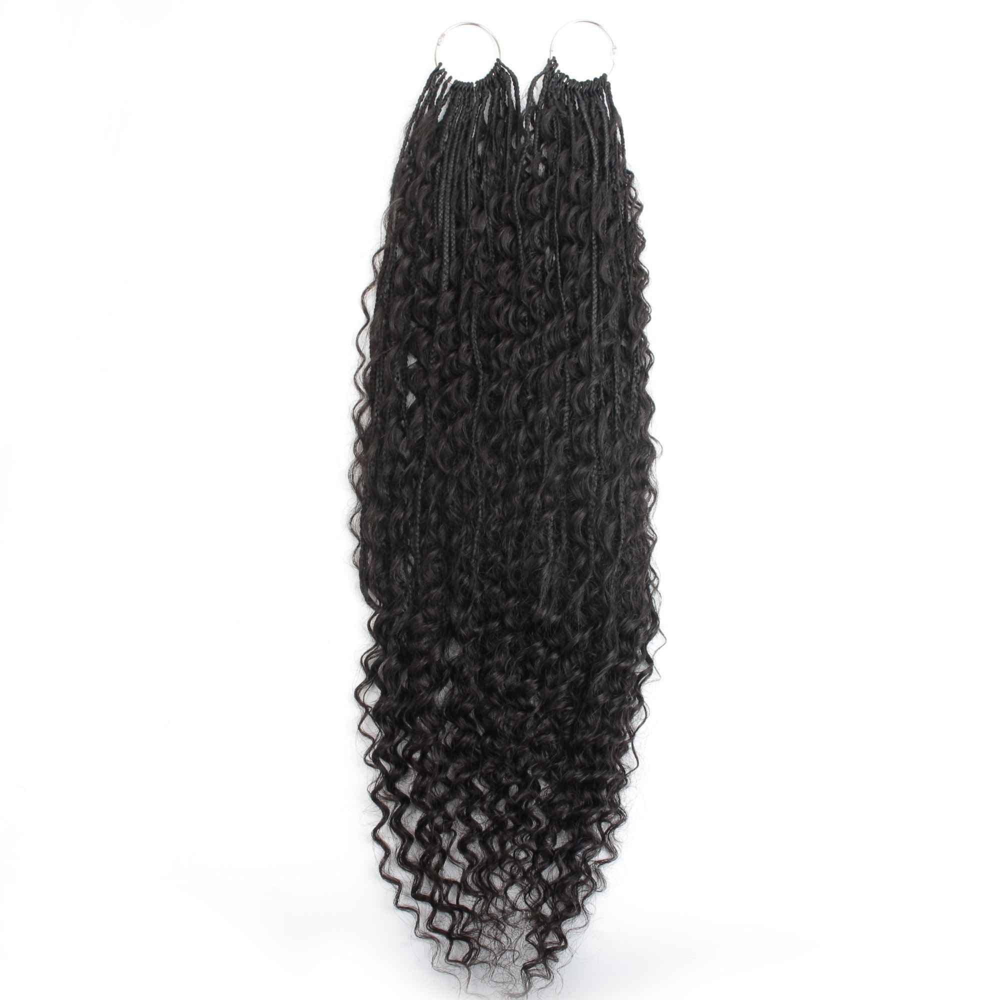 Deep Wave Boho Braids with Human Hair Blend
