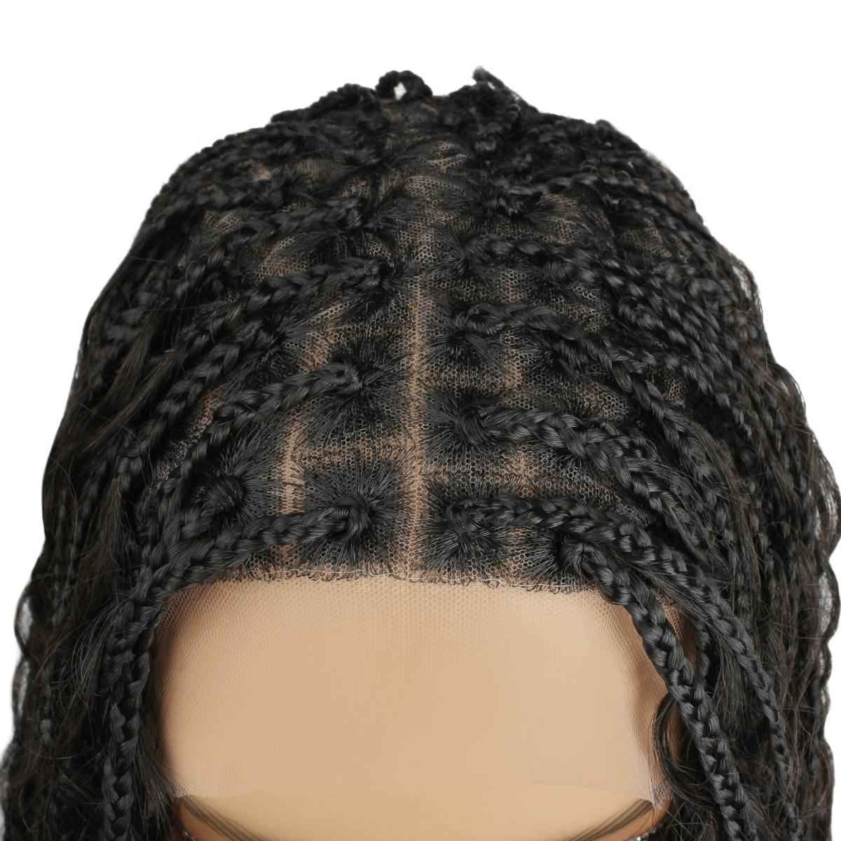 Human Hair Blended Boho Braid Full Lace Wig