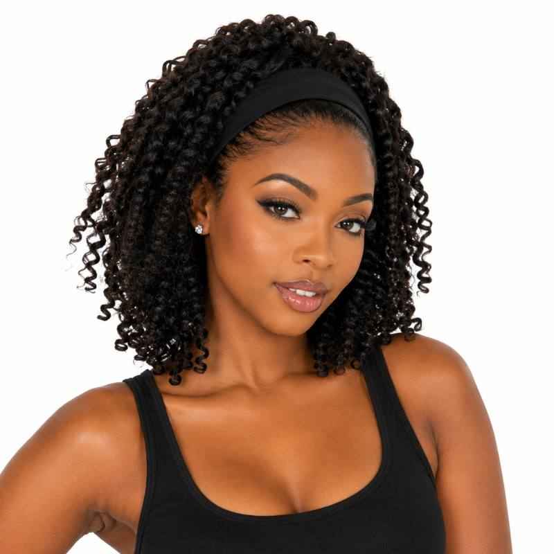 Kinky Curly Headband Wig