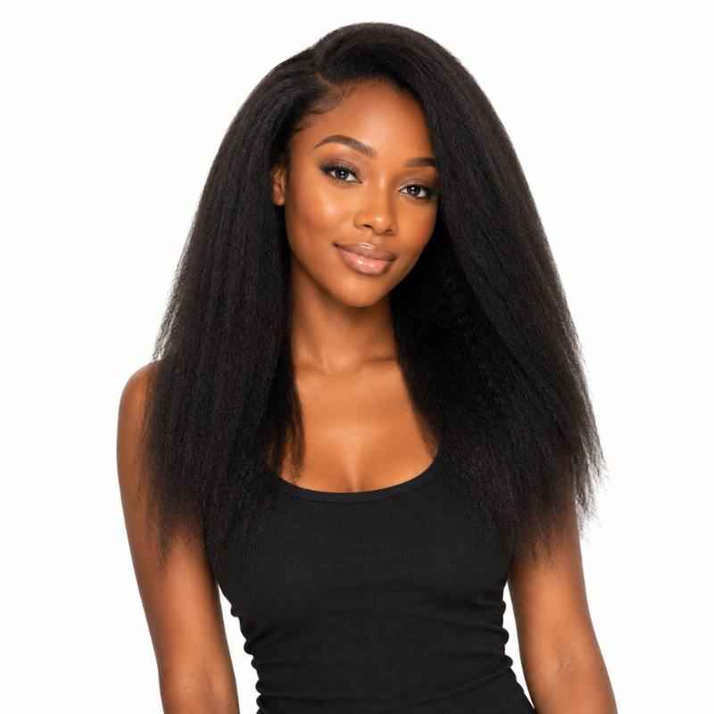 Kinky Straight Clip-In Extensions for Effortless Length and Volume