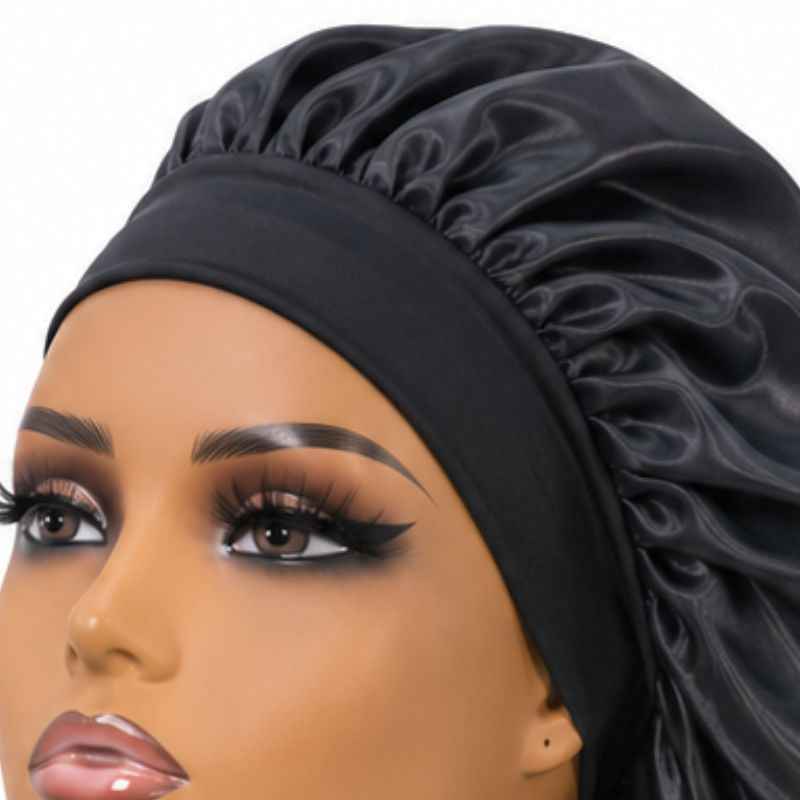 Black Long Silk Bonnet