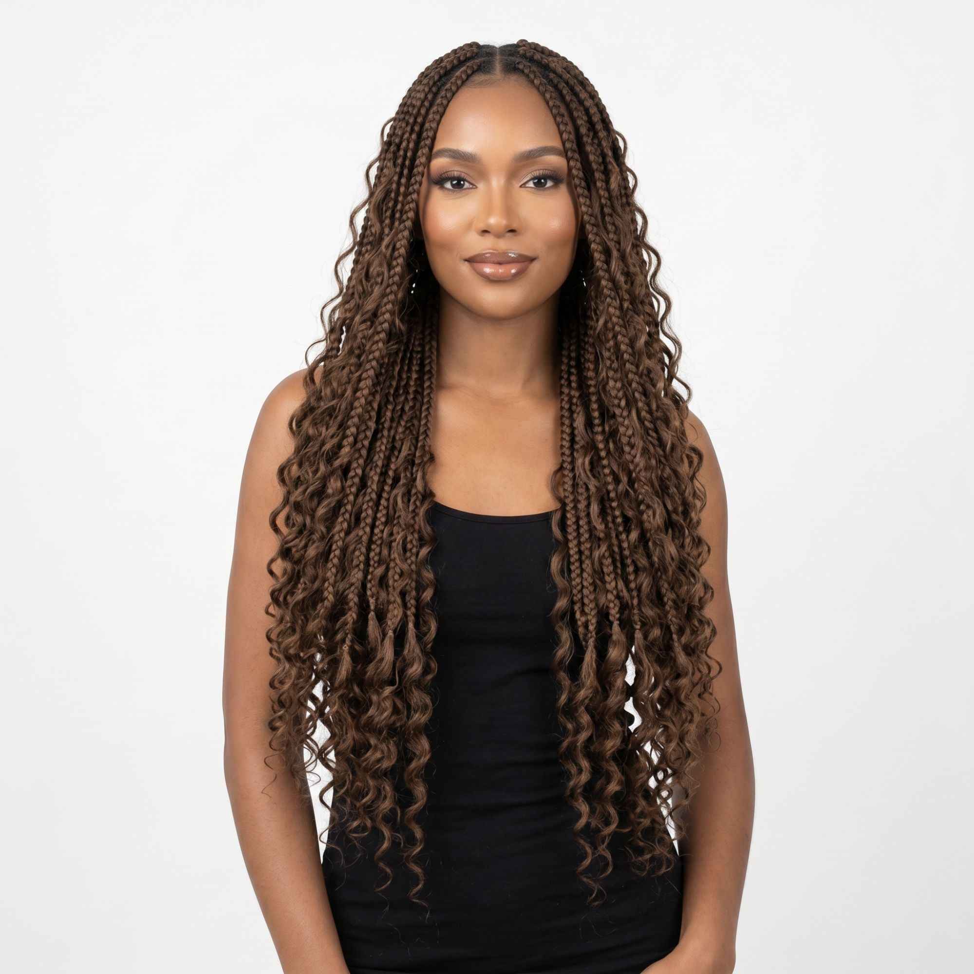 Medium Brown Deep Wave Bulk Human Hair Extensions
